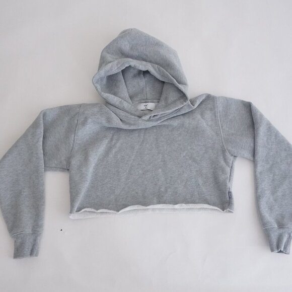 Aritzia Sweaters - Aritzia TNA Grey Cropped Hoodie Cotton Sweatshirt Sweater XS